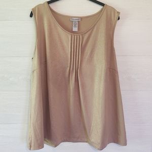Catherines 1X 18/20 sleeveless tank office wear dressy gold and gorgeous EUC